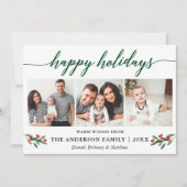 書道モダン赤ホリー3フォトグリーン シーズンカード (正面)