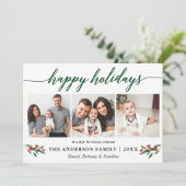 書道モダン赤ホリー3フォトグリーン シーズンカード (スタンド正面)