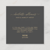 書道モダン赤面&グレーロイヤリティ スクエア名刺 (裏面)