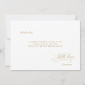 書道モダン金ゴールドは私の花嫁になる 招待状 (裏面)