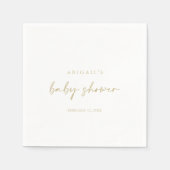 書道モダン金ゴールドエレガントベビーシャワー スタンダードカクテルナプキン (正面)