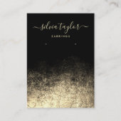 書道モダン金ゴールドブラックイヤリングディスプレイカード 名刺 (正面)