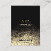 書道モダン金ゴールドブラックイヤリングディスプレイカード 名刺 (裏面)