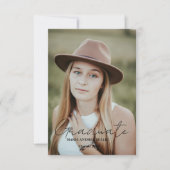 書道モダン院写真卒業 招待状 (正面)