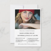 書道モダン院写真卒業 招待状 (裏面)