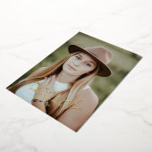 書道モダン院写真卒業 箔招待状 (回転した状態)