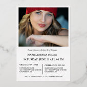 書道モダン院写真卒業 箔招待状 (裏面)