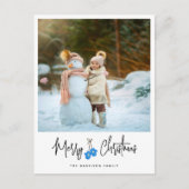 書道モダン青ミッテンス写真 シーズンポストカード (正面)