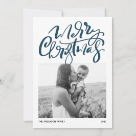 書道モダン青写真メリークリスマス シーズンカード