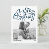 書道モダン青写真メリークリスマス シーズンカード (スタンド正面)