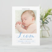 書道モダン青 |誕生のお知らせ 案内状 (スタンド正面)