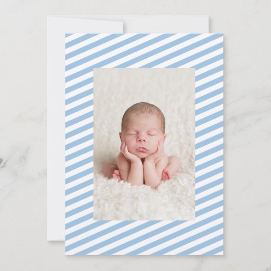 書道モダン青 |誕生のお知らせ 案内状 (裏面)