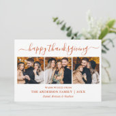 書道モダン3写真感謝祭テラコッタ シーズンカード (スタンド正面)