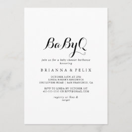 書道モダンBabyQベビーシャワーバーベキュー 招待状