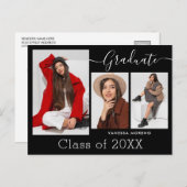 書道モダンScript BxW 3写真卒業 ポストカード (正面/裏面)