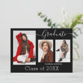 書道モダンScript BxW 3写真卒業 案内状 (スタンド正面)