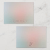 書道モノグラシンプルムエレガントテンプレート ノートカード (正面/裏面)