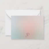 書道モノグラシンプルムエレガントテンプレート ノートカード (裏面)