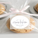 書道モノグラムのは楽しく結婚過ぎ ラウンドシール<br><div class="desc">書道モノグラムのが楽しく後に結婚の丸いクラシックステッカー</div>