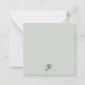 書道モノグラムのテンプレートエレガントの色 ノートカード (裏面)