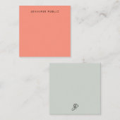 書道モノグラムのテンプレートエレガントの色 ノートカード (正面/裏面)