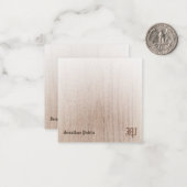 書道モノグラムカスタムヴィンテージ木材ルック古い ノートカード (正面/裏面インサイチュ)