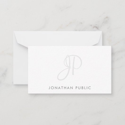 書道モノグラムシンプルテンプレートミニマリスト ノートカード (正面)