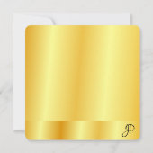 書道モノグラムフェイク金ゴールドメタリックルック ノートカード (裏面)