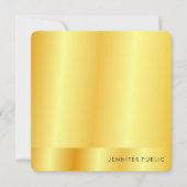 書道モノグラムフェイク金ゴールドメタリックルック ノートカード (正面)