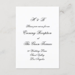 書道モノグラムブラック&ホワフォーマルイト結婚ズ エンクロージャーカード