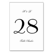 書道モノグラムブラック&ホワフォーマルイト結婚ズ テーブルナンバー (裏面)