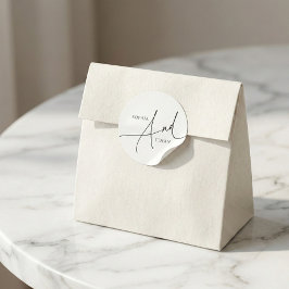 書道モノグラムミニマル結婚リスト ラウンドシール