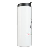 書道モノグラム名ブラックグレーカスタムギフト タンブラー (回転左)