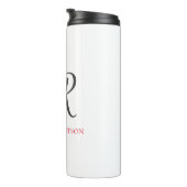 書道モノグラム名ブラックグレーカスタムギフト タンブラー (回転右)