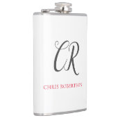 書道モノグラム名ブラックグレーカスタムギフト フラスク (右)