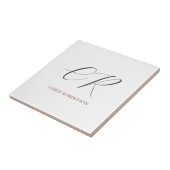 書道モノグラム名白黒カスタムギフト タイル (側面)