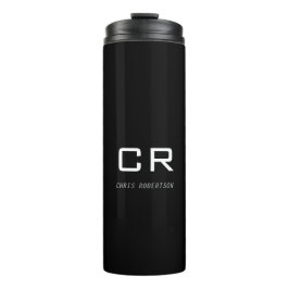 書道モノグラム名白黒カスタムギフト タンブラー