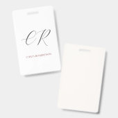 書道モノグラム名白黒カスタム バッジ (正面＆裏面)