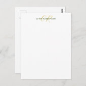 書道モノグラム名金ゴールド白黒カスタム ポストカード (正面/裏面)