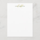 書道モノグラム名金ゴールド白黒カスタム ポストカード (正面)