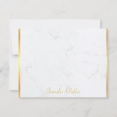 書道モノグラム金ゴールド大理石モダンテンプレート ノートカード (裏面)