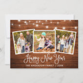 書道ライトウッド3写真新年おめでとう シーズンカード (正面)