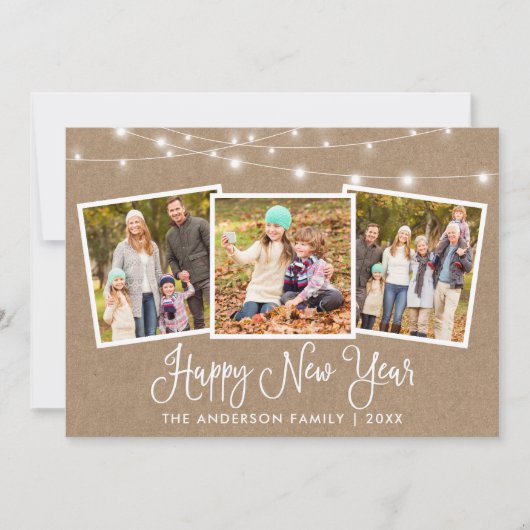 書道ライトクラフト3写真新年おめでとう シーズンカード (正面)