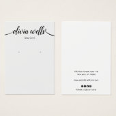 書道ライトグレーイヤリングディスプレイカード (正面&裏面)