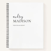 書道ラグジュアリーミニマリストホワイトノート ノートブック (正面)