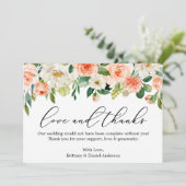 書道ラブコー感謝していルホワイトフローラ サンキューカード (スタンド正面)