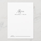 書道ラブスクファンシーリッ結婚トのアドバイスカード アドバイスカード (正面)