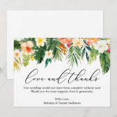 書道ラブト感謝していロトロピカルサンゴフローラ サンキューカード (正面/裏面)