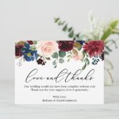 書道ラブバー感謝していグンディブルーフローラ サンキューカード (スタンド正面)