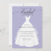 書道ラベエレガントンダー薄紫ブライダルシャワー 招待状 (正面)